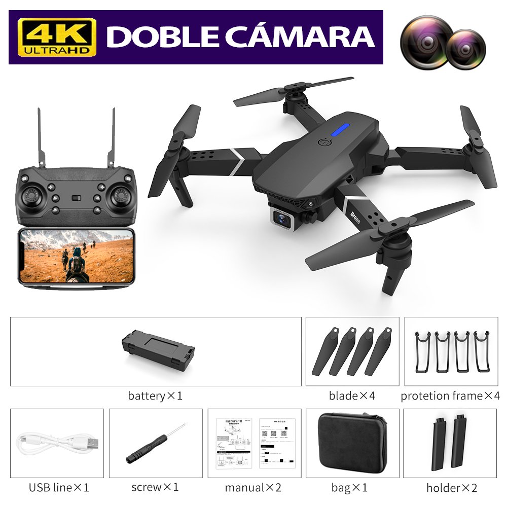 Flydron Dron 998 PRO |Con Camara Full Hd 4k + BATERIA EXTRA