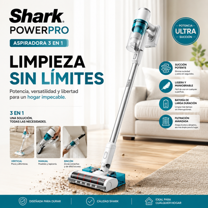 Shark PowerPro™ -  Aspiradora 3 en 1, Automática y de Mano (Superligera y Portátil)